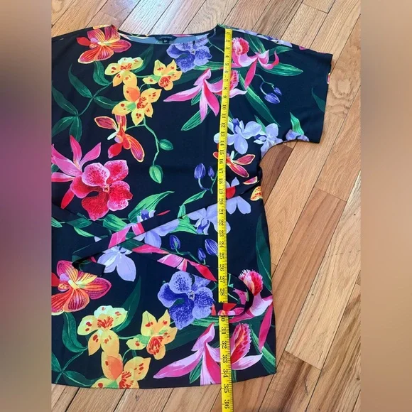 Lands’ End Black Multicolored Floral Dress Short Sleeve Womens Size S (6-8) NWOT - Picture 13 of 14